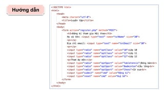 tạo bieu mau trong html de thiet ke form | PPTX