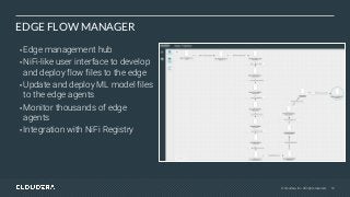 10© Cloudera, Inc. All rights reserved.
EDGE FLOW MANAGER
• Edge management hub
• NiFi-like user interface to develop
and ...