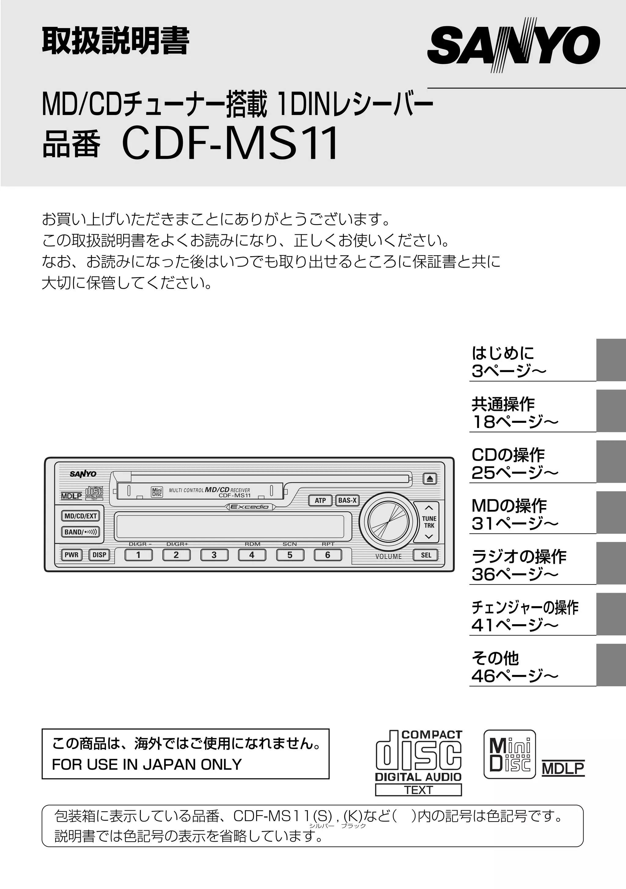 user manual for sanyo cdf-ms11 | PDF