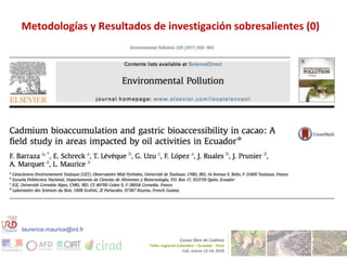 Cadmium bioaccumulation and gastric bioaccessibility in cacao: A field study in Ecuador 