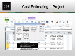 Cost Estimating – Project
 