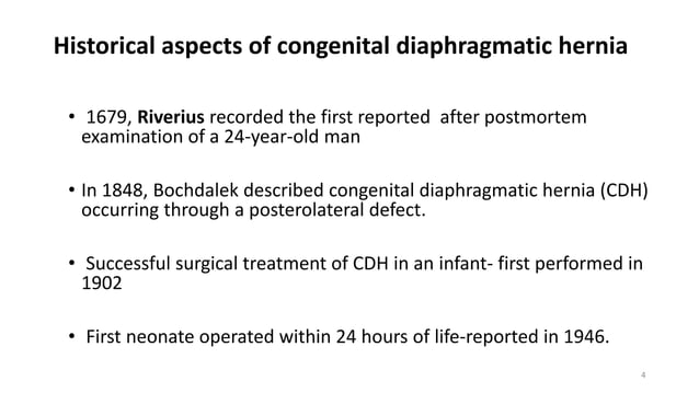 Anesthesia For Congenital Diaphragmatic Hernia Ppt