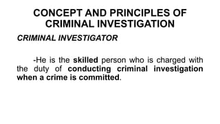 Comprehensive Fundamentals of Criminal Investigation and Intelligence | PDF