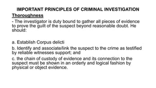 Comprehensive Fundamentals of Criminal Investigation and Intelligence | PDF