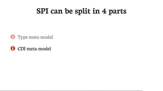 SPI	can	be	split	in	4	parts
 CDI	meta-model
 