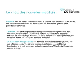 Le choix des nouvelles mobilités
Diversité tous les modes de déplacements et des startups de toute la France avec
des serv...