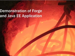 Demonstration of Forge
and Java EE Application
 