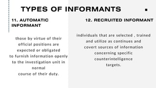 Covert Informant CDI INTRODUCTION TO CRIMINAL INVESTIGATION MODULE 1 | PDF