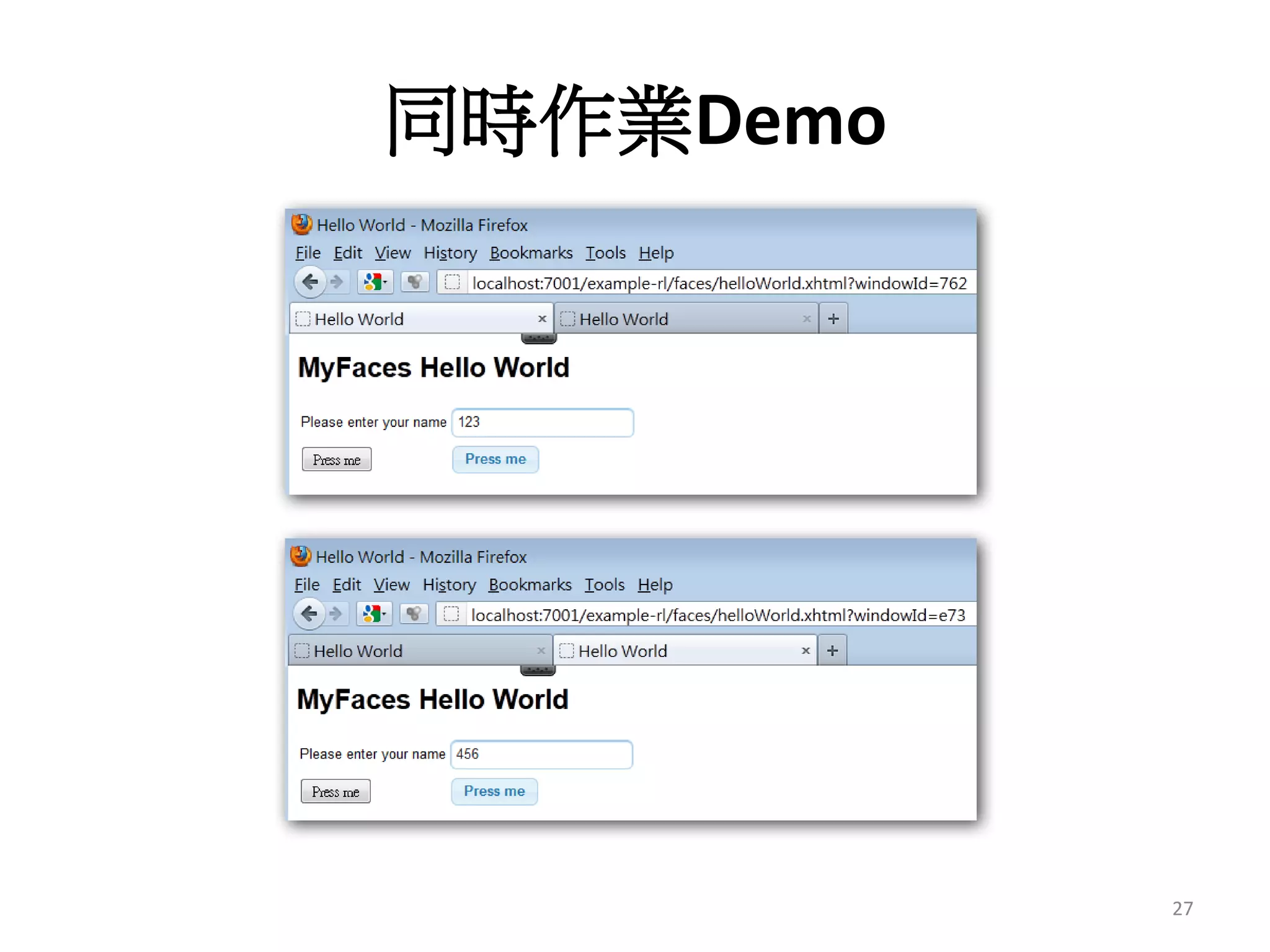 同時作業Demo




           27
 