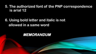 Pnp Lettering CDI 325 WEEK 2 2ND SEM 22-23.pptx Technical English 1 for Criminology ...