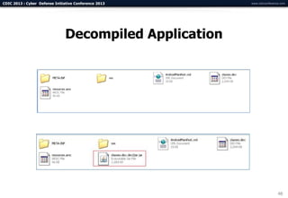 CDIC 2013 : Cyber Defense Initiative Conference 2013    www.cdicconference.com




                               Decompiled Application




                                                                         48
 