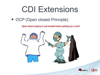 CDI Extensions 
• OCP (Open closed Principle) 
 