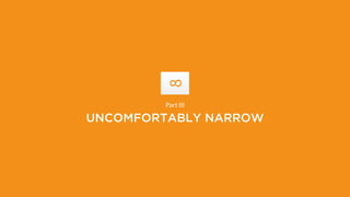 8
UNCOMFORTABLY NARROW
Part III
 