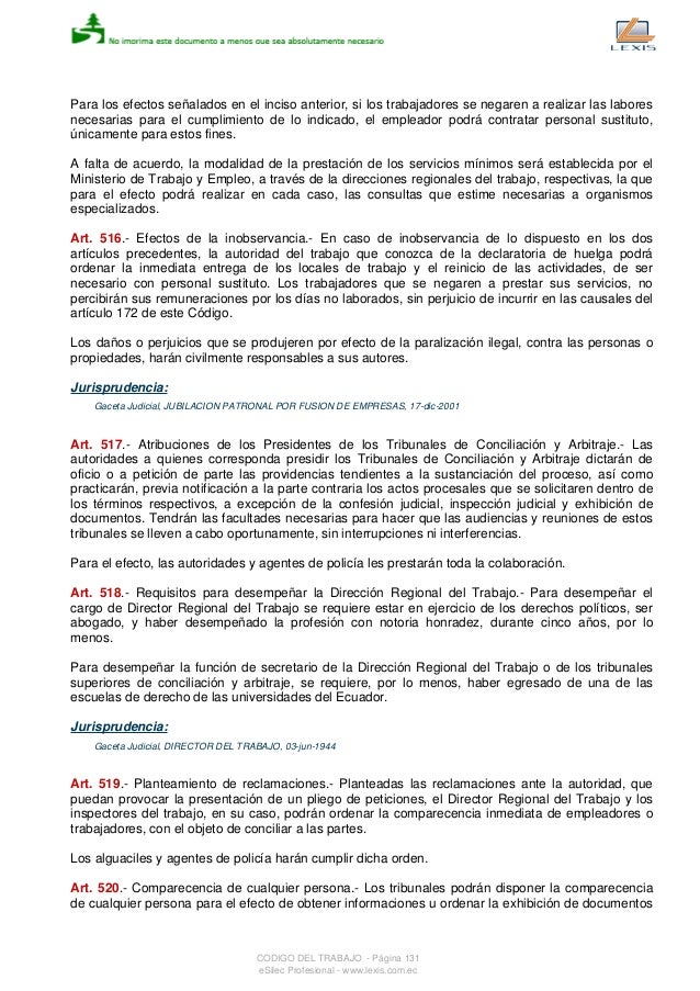 Codigo de Trabajo del Ecuador
