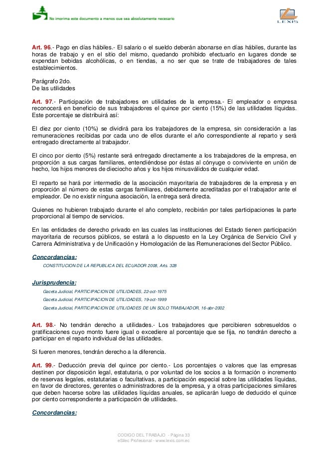 Codigo de Trabajo del Ecuador