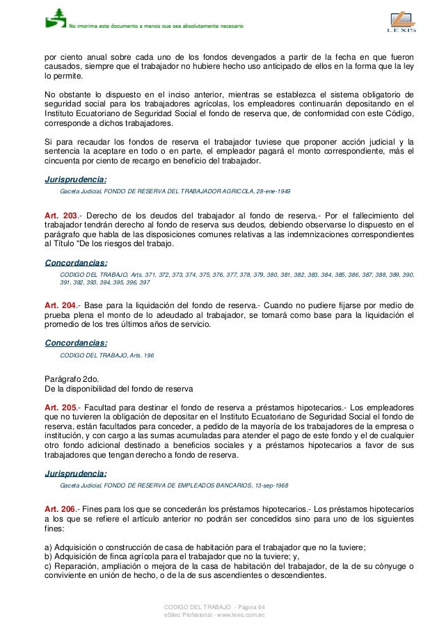 Codigo de Trabajo del Ecuador