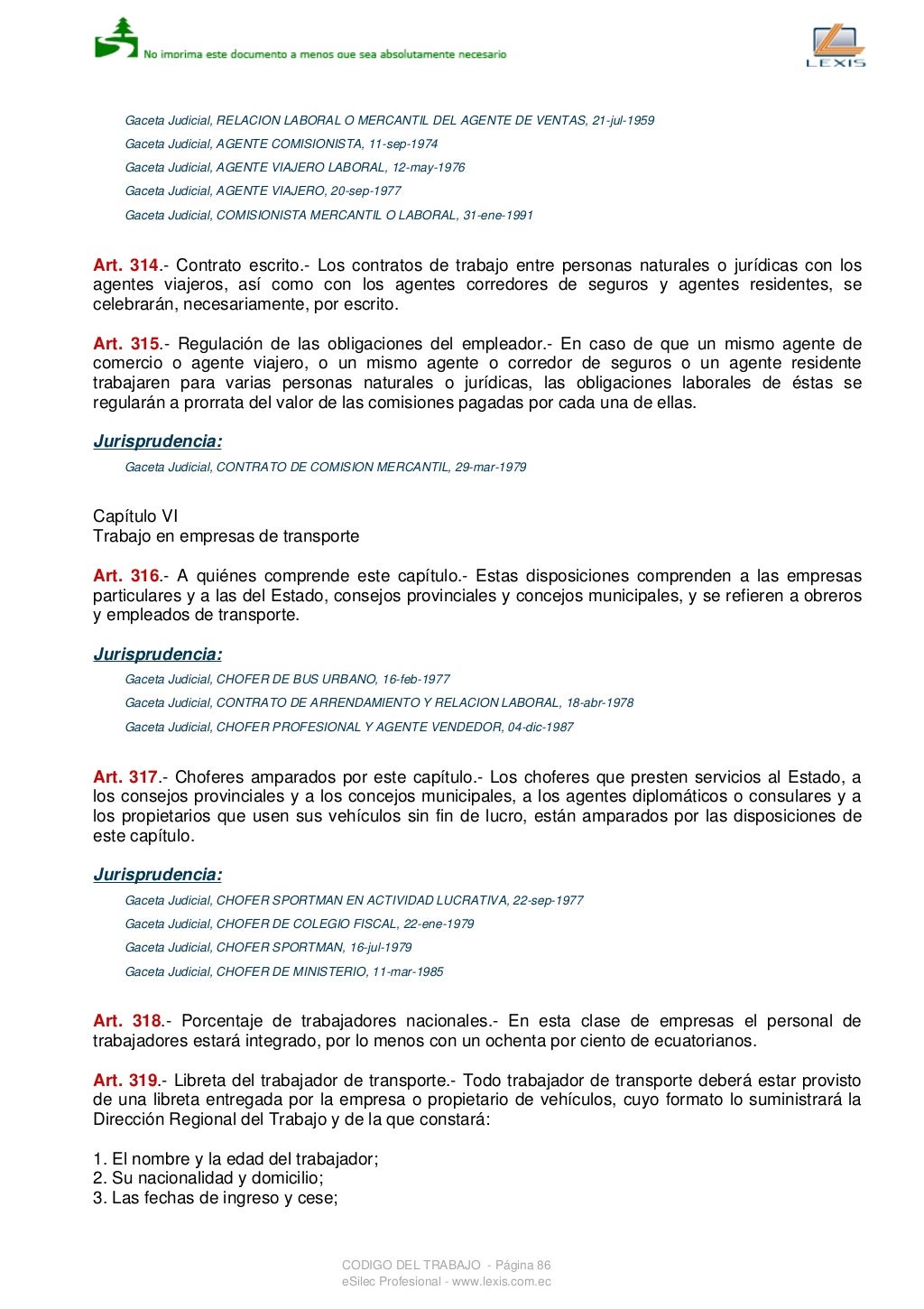Codigo de Trabajo del Ecuador