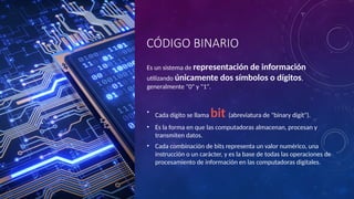 Elementos de digitalización y Código binario | PPTX