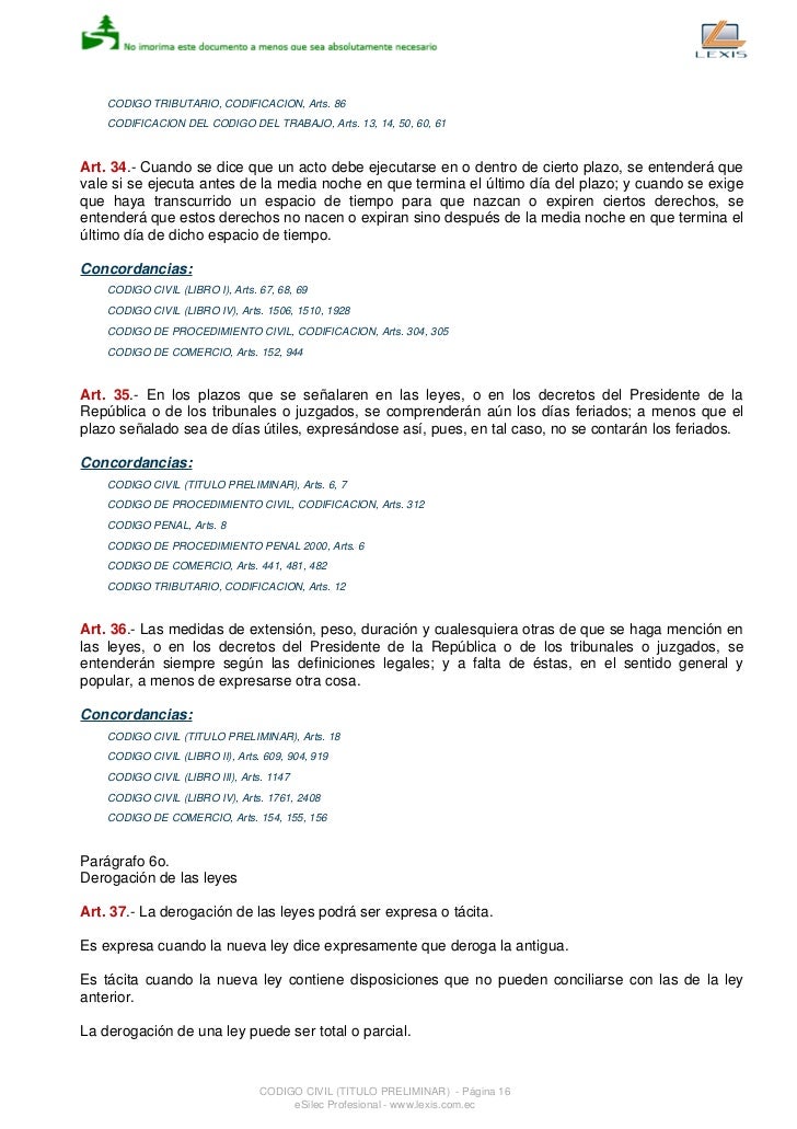 Codigo civil ecuatoriano actualizado hasta agosto del 2011