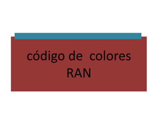 código de colores
RAN
 