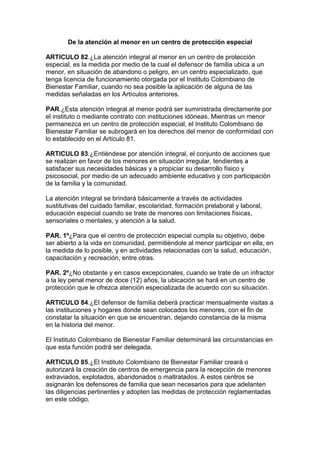 Código del menor   decreto 2737 de 1989