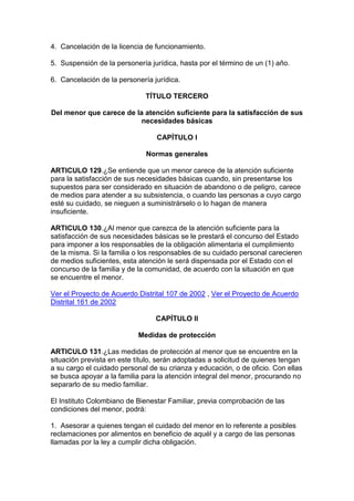Código del menor   decreto 2737 de 1989