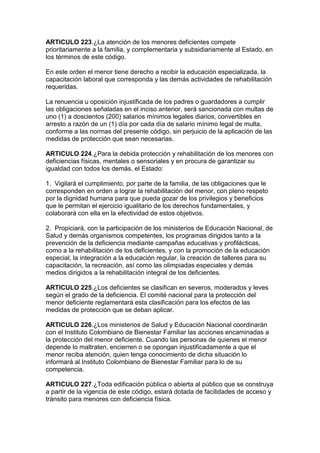 Código del menor   decreto 2737 de 1989