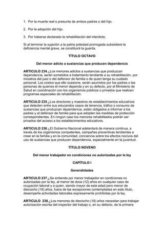 Código del menor   decreto 2737 de 1989