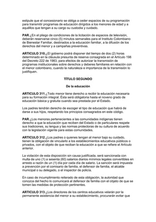 Código del menor   decreto 2737 de 1989