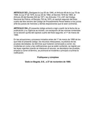 Código del menor   decreto 2737 de 1989