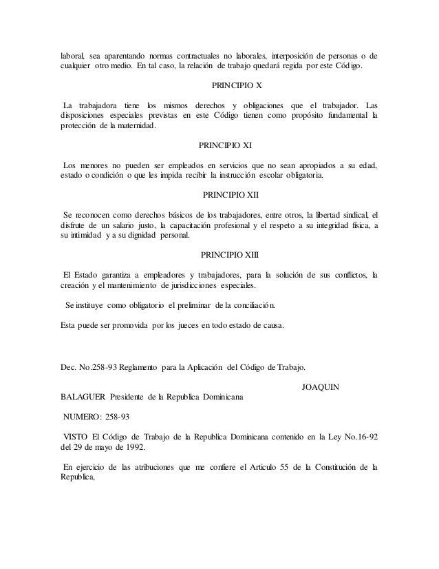 Código de trabajo de la república dominicana