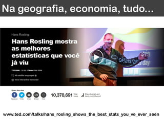 Na geografia, economia, tudo...
www.ted.com/talks/hans_rosling_shows_the_best_stats_you_ve_ever_seen
 