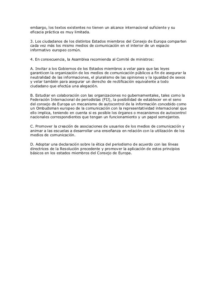 Codigo Europeo De Deontologia Del Periodismo