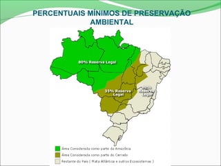 PERCENTUAIS MÍNIMOS DE PRESERVAÇÃO
AMBIENTAL
 