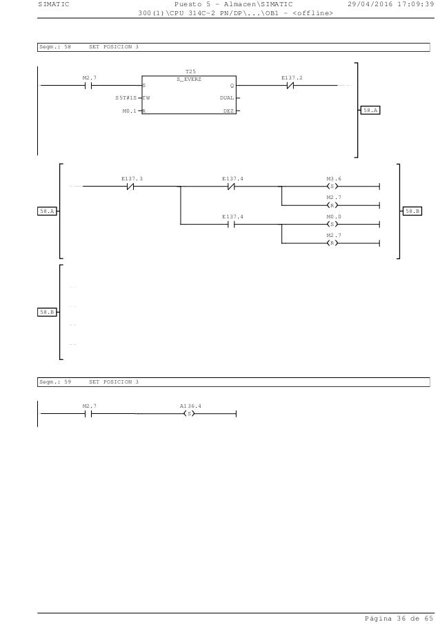 Programación robot industrial de almacenaje en Lenguaje de Contactos