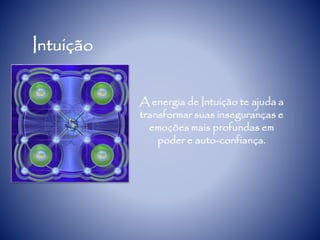 Intuição
A energia de Intuição te ajuda a
transformar suas inseguranças e
emoções mais profundas em
poder e auto-confiança.
 