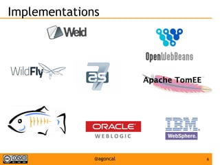 6@agoncal
Implementations
 