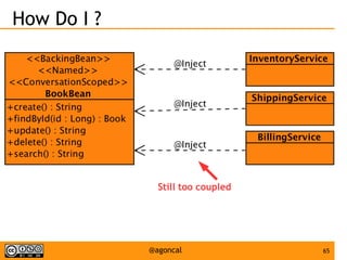 65@agoncal
How Do I ?
Still too coupled
 