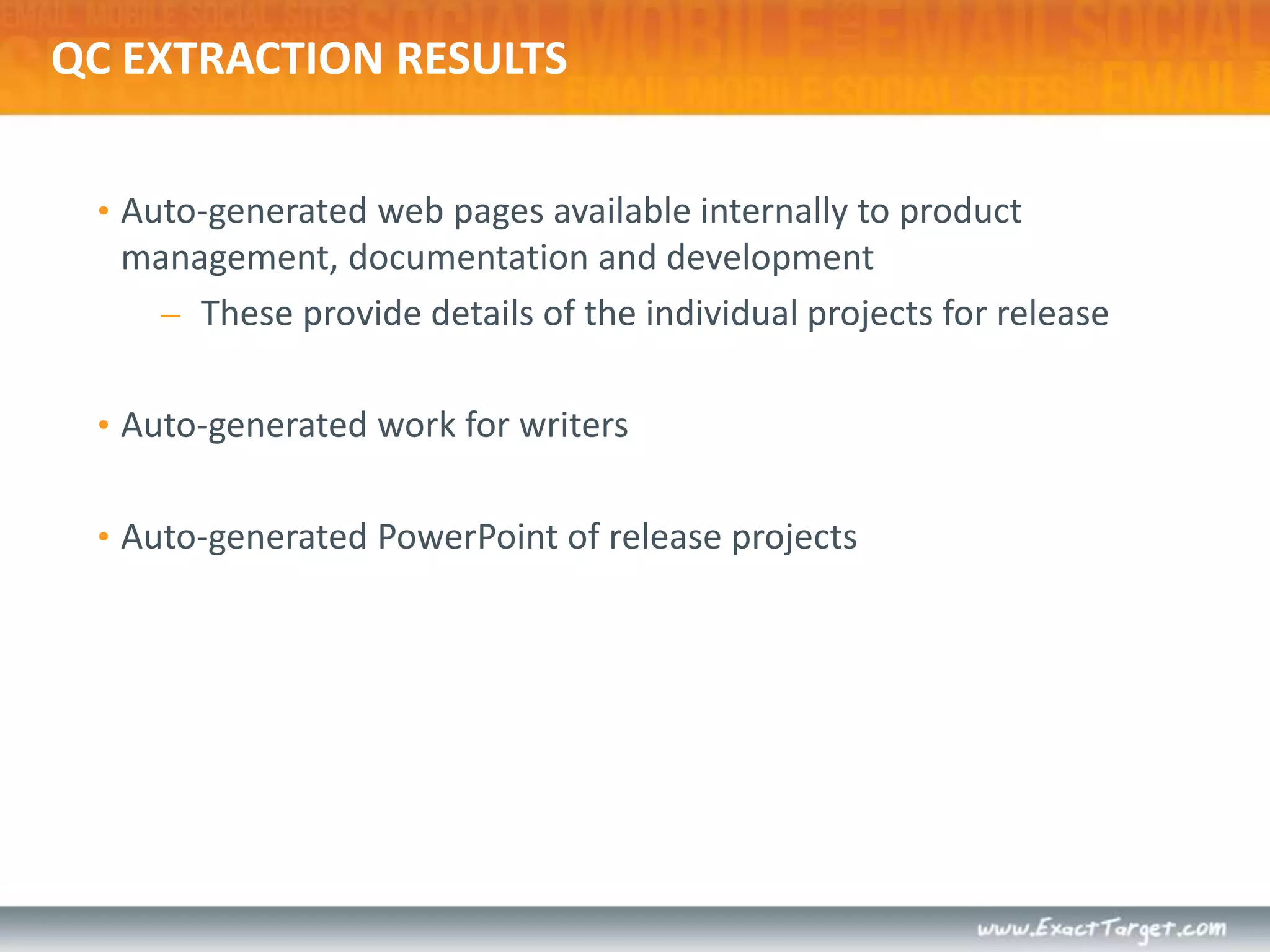 Publication ResultHighly responsive publication system Documentation released with the product releaseStandard weekly updatesAd-hoc updates for urgent changes