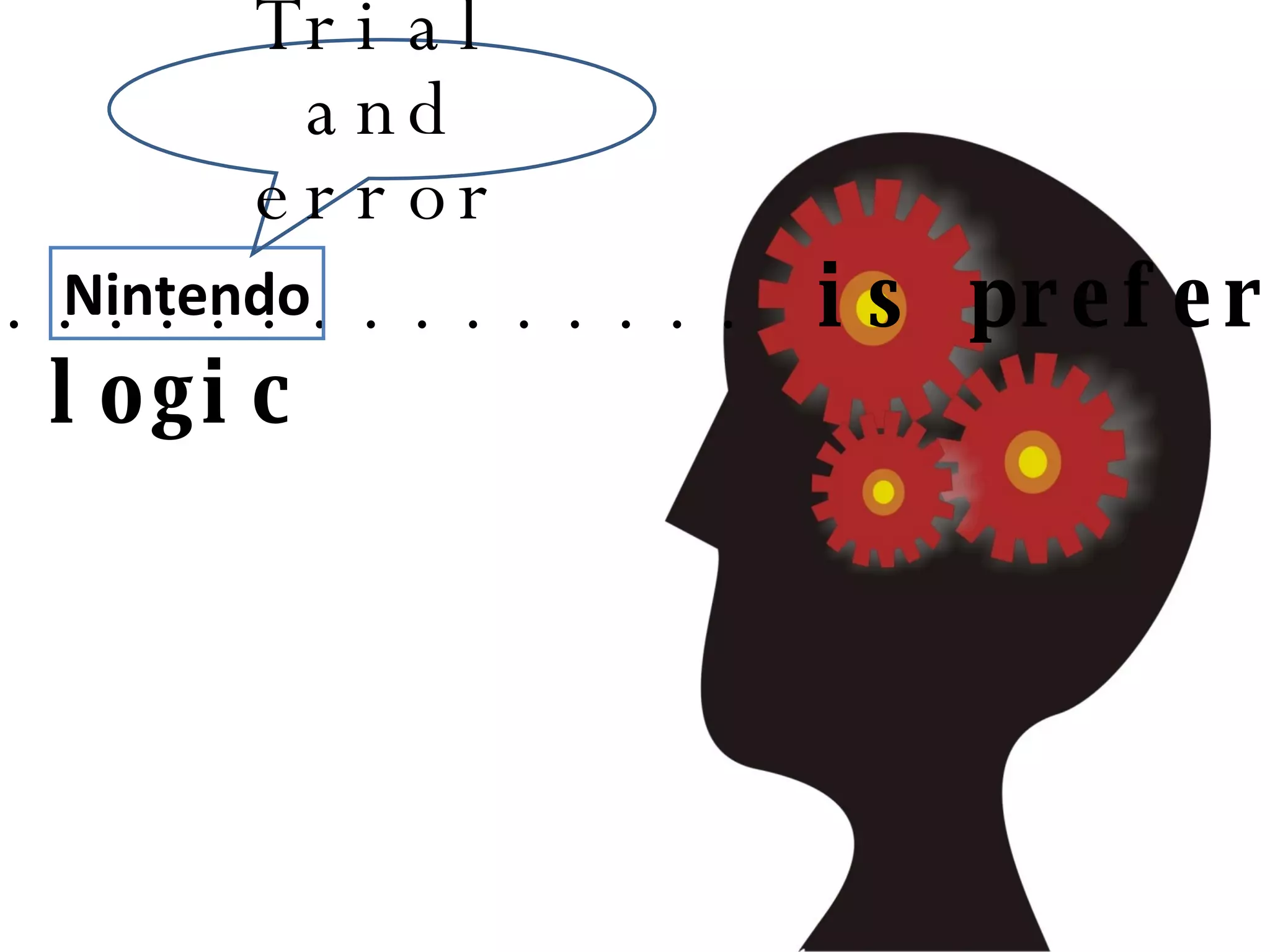 ..............................  is preferred  to conventional logic Nintendo Trial and error 