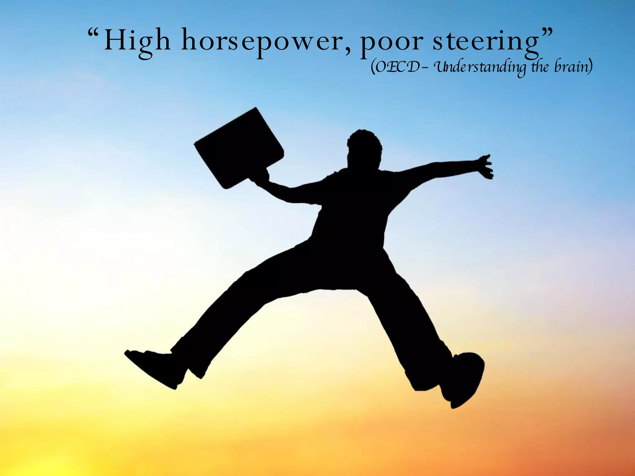 “ High horsepower, poor steering” (OECD – Understanding the brain) 