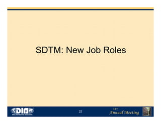 22
SDTM: New Job Roles
 
