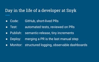 Continuous Delivery at Snyk | PDF
