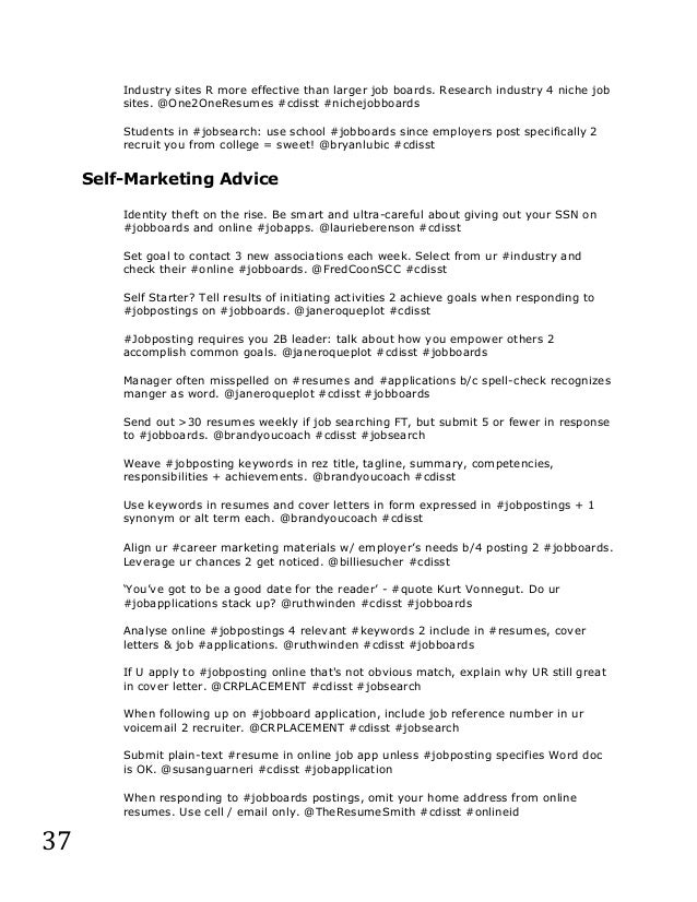 posting resumes online