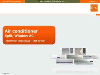 Air conditionerSplit, Window AC(Total Urban India Report – 4378 Towns)