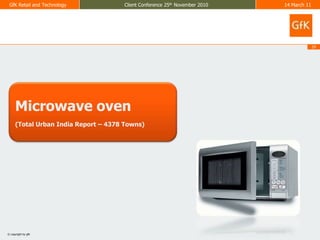 Microwave oven(Total Urban India Report – 4378 Towns)