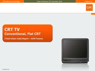 CRT TVConventional, Flat CRT(Total Urban India Report – 4378 Towns)