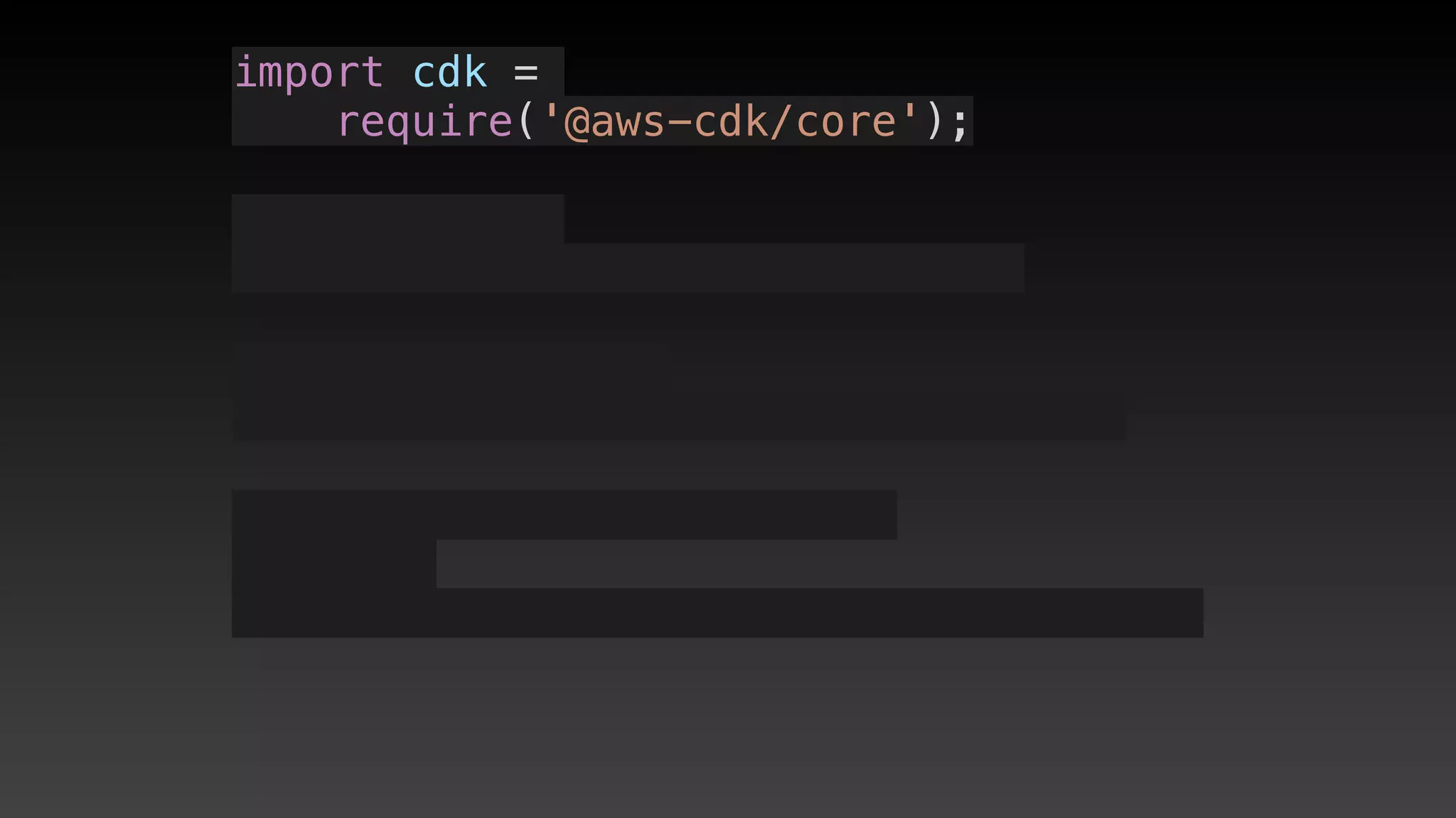 import cdk =
require('@aws-cdk/core');
 