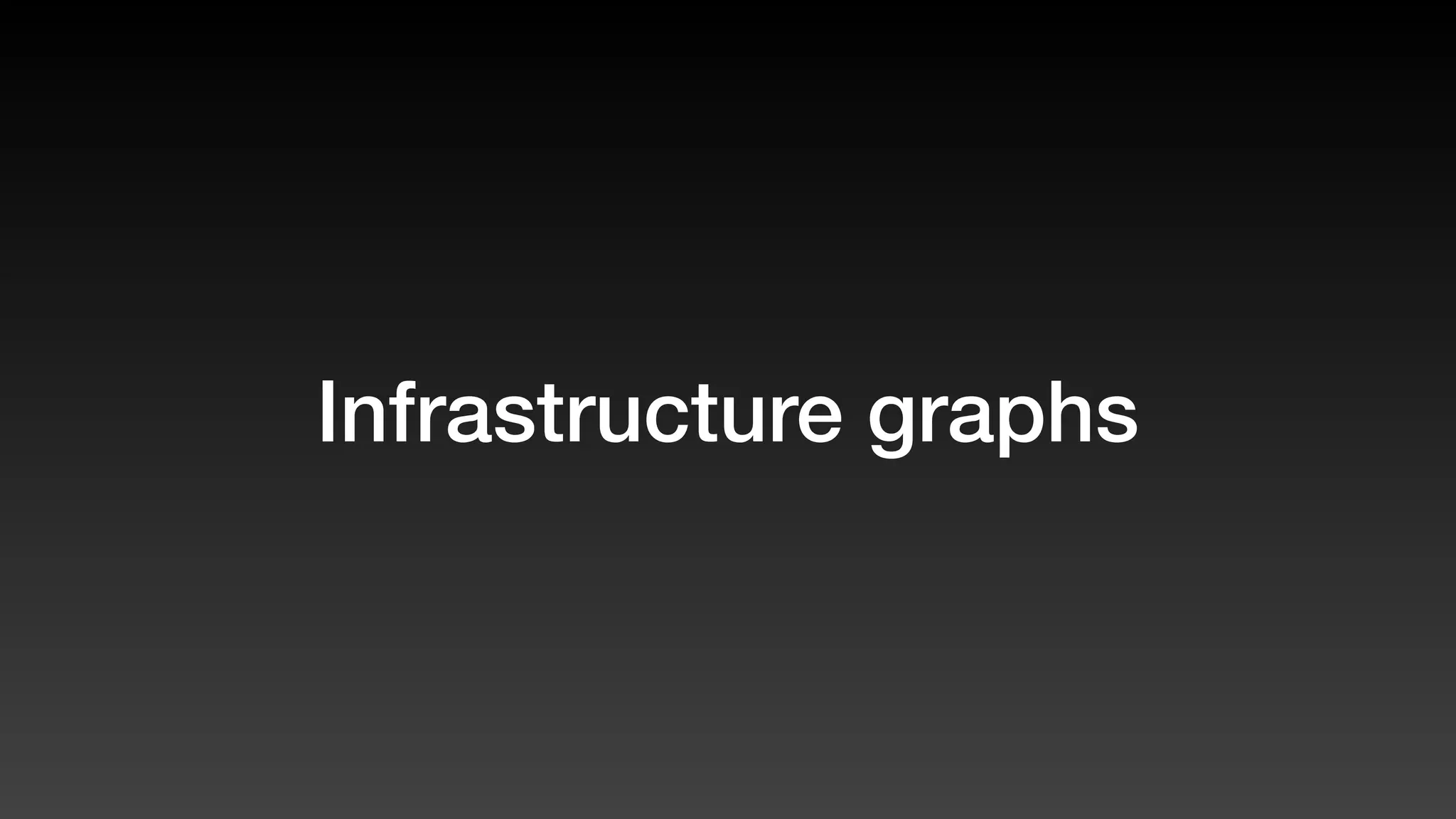 Infrastructure graphs
 