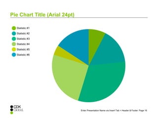 Enter Presentation Name via Insert Tab > Header & Footer Page 16 
Pie Chart Title (Arial 24pt) 
Statistic #1 
Statistic #2 
Statistic #3 
Statistic #4 
Statistic #5 
Statistic #6 
 